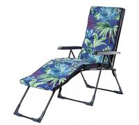 Chaise longue de jardin KADAX 2 en 1, chaise longue en acier avec coussin, ch...