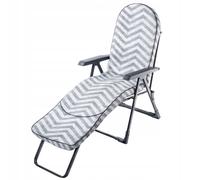 Chaise longue de jardin KADAX avec dossier réglable, chaise longue en acier