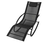 Chaise longue de jardin LUARO à bascule avec appui-tête