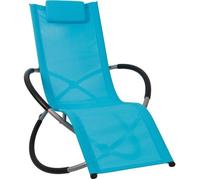 Bc-elec - HMBL-04-BLUE Fauteuil lounge bleu, déhousseur de jardin, chaise de jardin, chaise à bascule, résistant aux intempéries, max 180kg