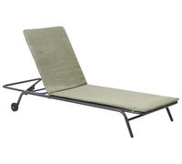 Chaise Longue de Jardin Structure Métallique Gris Foncé Dossier inclinable Tissu