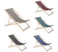 Green Blue GB183M Chaise Longue de Jardin en Bois Transat Melange Turquoise