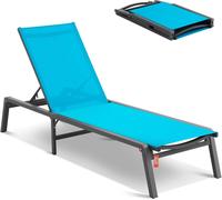 Chaise longue de plage Chaise longue de relaxation 182x60x88cm bleu