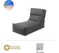 Chaise longue d'extérieur Blomus -STAY- avec housse de protection E couleur Coal