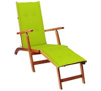 Chaise longue d'extérieur repose-pied vidaXL - Vert vif