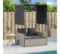 Chaise longue double avec toit vidaXL