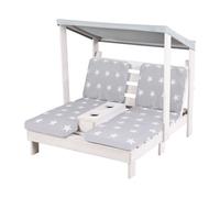 Chaise Longue Double Pour Enfants Avec Coussin D'assise Gris