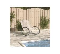 Chaise longue en acier H. 91.5 cm beige L. 62 cm non empilable non pliable