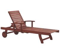 Chaise Longue en Bois d'Acacia Dossier Réglable en 5 Positions Moderne Tosc