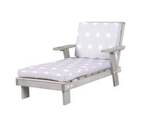 roba Chaise longue de jardin pour enfants - Chaise longue avec porte-boisson - Convient à partir de 18 mois - Rembourrage inclus dans le design Little Stars - Résistant aux intempéries - Gris