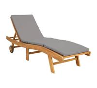 Chaise longue en polyester marron et gris clair | Inclinaison réglable, résistant aux UV, imperméable, empilable, support lombaire, patio, jardin, piscine
