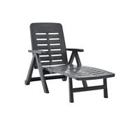 vidaXL Chaise longue pliante en plastique Anthracite