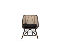Chaise longue en rotin noir, avec coussin amovible - Bloomingville, Loue - 71x65x80 cm