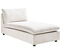 Chaise Longue en Tissu Rembourré Sans Accoudoirs Meuble de Salon Blanc Cassé Viz