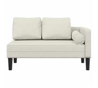 Chaise longue en velours - vidaXL - Coussins inclus - Crème - 116,5x62x57,5 cm - Velours doux - Mousse haute résilience