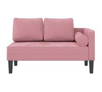 Chaise longue en velours - vidaXL - Rose - 116,5x62x57,5 cm - Coussins inclus - Tissu doux - Mousse haute résilience