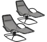 Chaise longue ergonomique TOULON - gris, Lot de 2