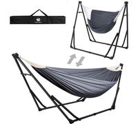 Chaise longue et transat avec socle pliable pour une utilisation à l'intérieur comme à l'extérieur - Noir et gris foncé