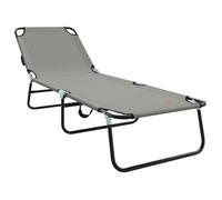 Chaise longue/Fauteuil long - CLARENCE® - Bain de Soleil simple - 1 PLACE - pliante Gris 188 x 57 x 86,5cm Polyester 43354