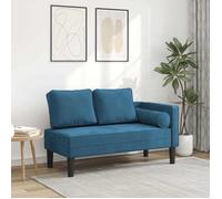 Chaise longue - Fauteuil simple Grande flexibilité - Lit de salon avec coussins bleu velours DÉCOSHOP 528345 2 ans garantie