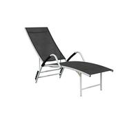 vidaXL Chaise longue Textilène et aluminium noir