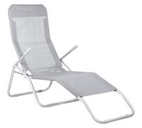 SPRINGOS Chaise Longue basculante Bain de Soleil Relax-Position d'équilibre Chaise Longue de Jardin en métal Fauteuil inclinable d'été