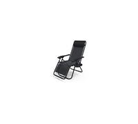Chaise longue pliable VOUNOT®, chaise de jardin avec porte-boisson et coussin d'appui-tête, noir