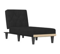 Chaise longue inclinable en velours noir avec cadre en contreplaqué | 3 positions convertibles, velours 100% polyester, mousse, capacité 110 kg, salon