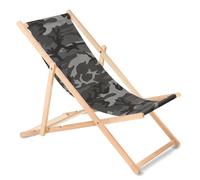 Chaise longue jardin en h?tre camouflage gris GreenBlue GB183