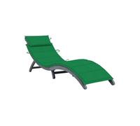 vidaXL Chaise longue avec support – bois massif Acacia, gris