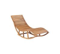 Chaise longue marron L. 60 cm en teck H. 73 cm non pliable