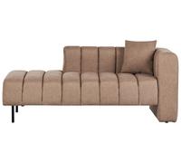 Chaise Longue Moderne Côté Droit Tissu Rembourré Pieds Noirs Coussin Supplémenta