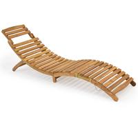 Chaise longue moderne en bois d'acacia Liberia Garden Point