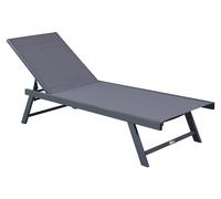 Chaise longue NAILEA – anthracite ou blanche, acier, polyester (192 x 60 x 32–96 cm) | dossier réglable et design intemporel