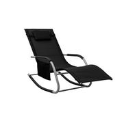 Chaise longue noir H. 88 cm L. 149 cm en acier non empilable non pliable