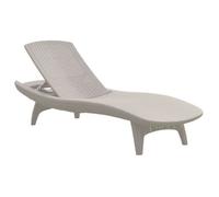 Chaise longue - Pacific - 4 positions - Blanc - Plastique - Extérieur