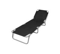 Chaise longue pliable acier enduit de poudre noir