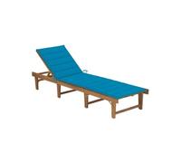 Chaise longue pliable avec coussin Bois d acacia solide