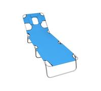 vidaXL Bain de soleil pliable avec coussin Acier bleu turquoise