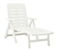 vidaXL Chaise longue pliante plastique blanc
