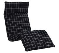 Chaise longue pliable vidaXL, noire à carreaux, 175 x 54 x 8,5 cm