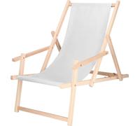 Chaise longue pliante Chaise de plage Chaise de camping Chaise de jardin en bois - Gris clair