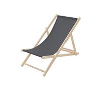 Chaise Longue Pliante Chilienne en Bois de Pin, Anthracite, Dossier Réglable,