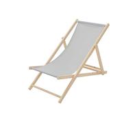 Chaise Longue Pliante Chilienne en Bois, Gris Clair, Dossier Réglable, 3