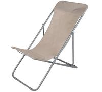 Chaise longue pliante chilienne métal taupe 85x56x90cm
