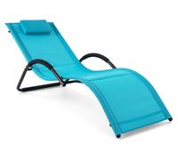 Chaise longue pour sauna de la marque COSTWAY, avec coussin de tête amovible, chaise longue de jardin, chaise longue pour extérieur, résistante aux intempéries, transat, chaise longue relaxant, suppor