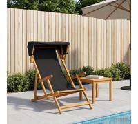 vidaXL : Ensemble de 4 chaises longues en bois d'eucalyptus massif, réglables en 3 positions