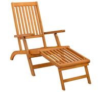 Chaise longue réglable et pliable vidaXL en bois massif d'acacia
