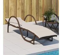 Chaise Longue Résine Tressée Marron 60x199x42 cm