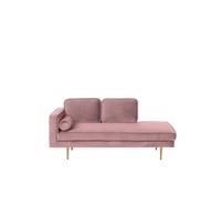 Chaise longue rose poudré - BELIANI - MIRAMAS - Velours - Contemporain - Côté gauche